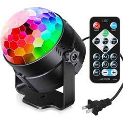 Luditek Sound Activated Party Lights with Remote DJ Lighting, Disco Ball Strobe Stage Light for Home Room Dance Parties Birthday Karaoke Stocking Stuf