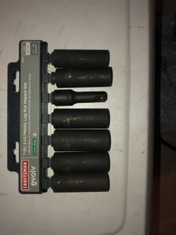 Craftsman 7pc SAE/Metric Lug Nut Impact Set 1/2” Drive