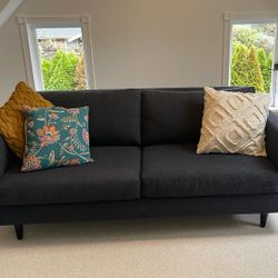 Navy Blue Mid Century Modern Sofa 