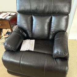 Recliner Chair  - Dark Brown Leather 