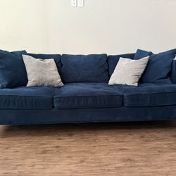 Blue suede Couch 