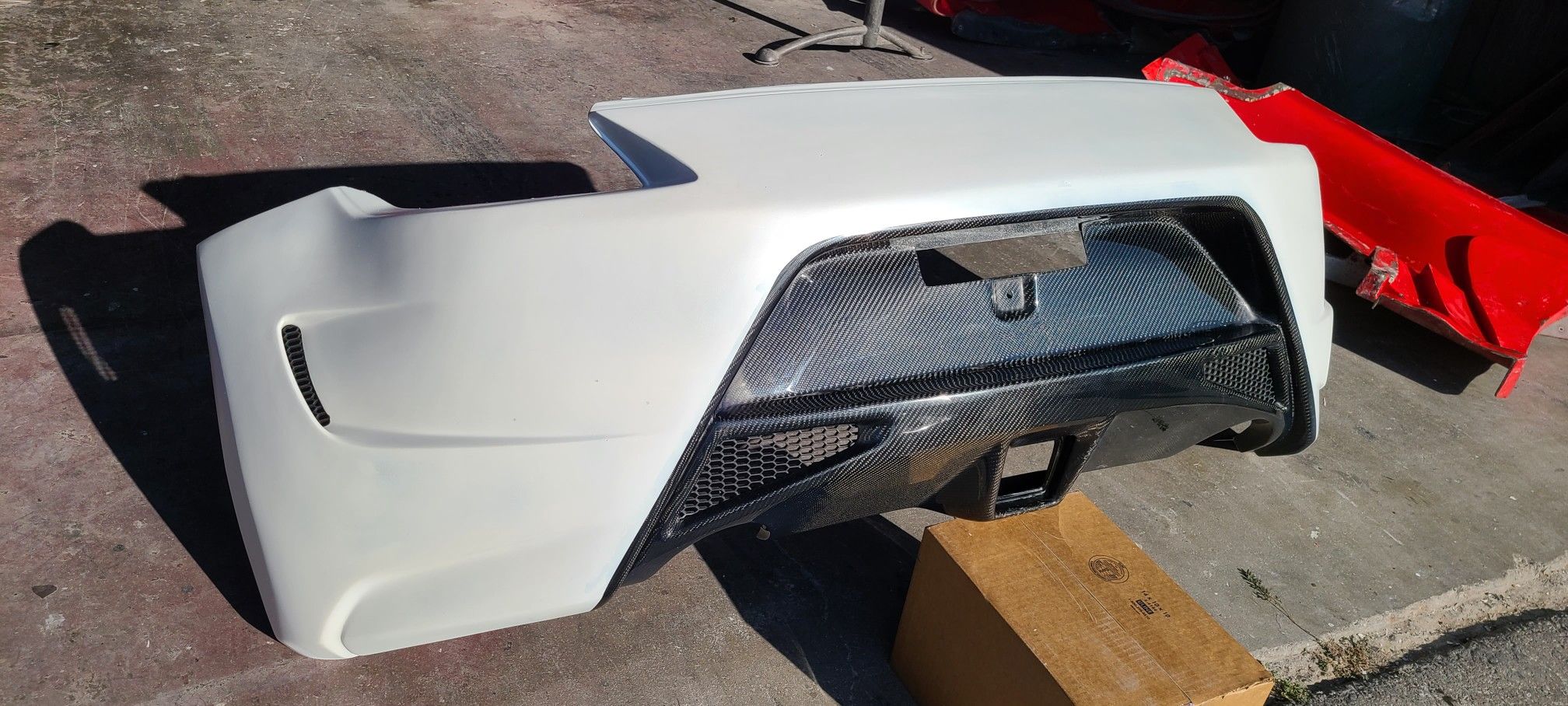 Group A 370z Amuse style rear bumper with carbon accent