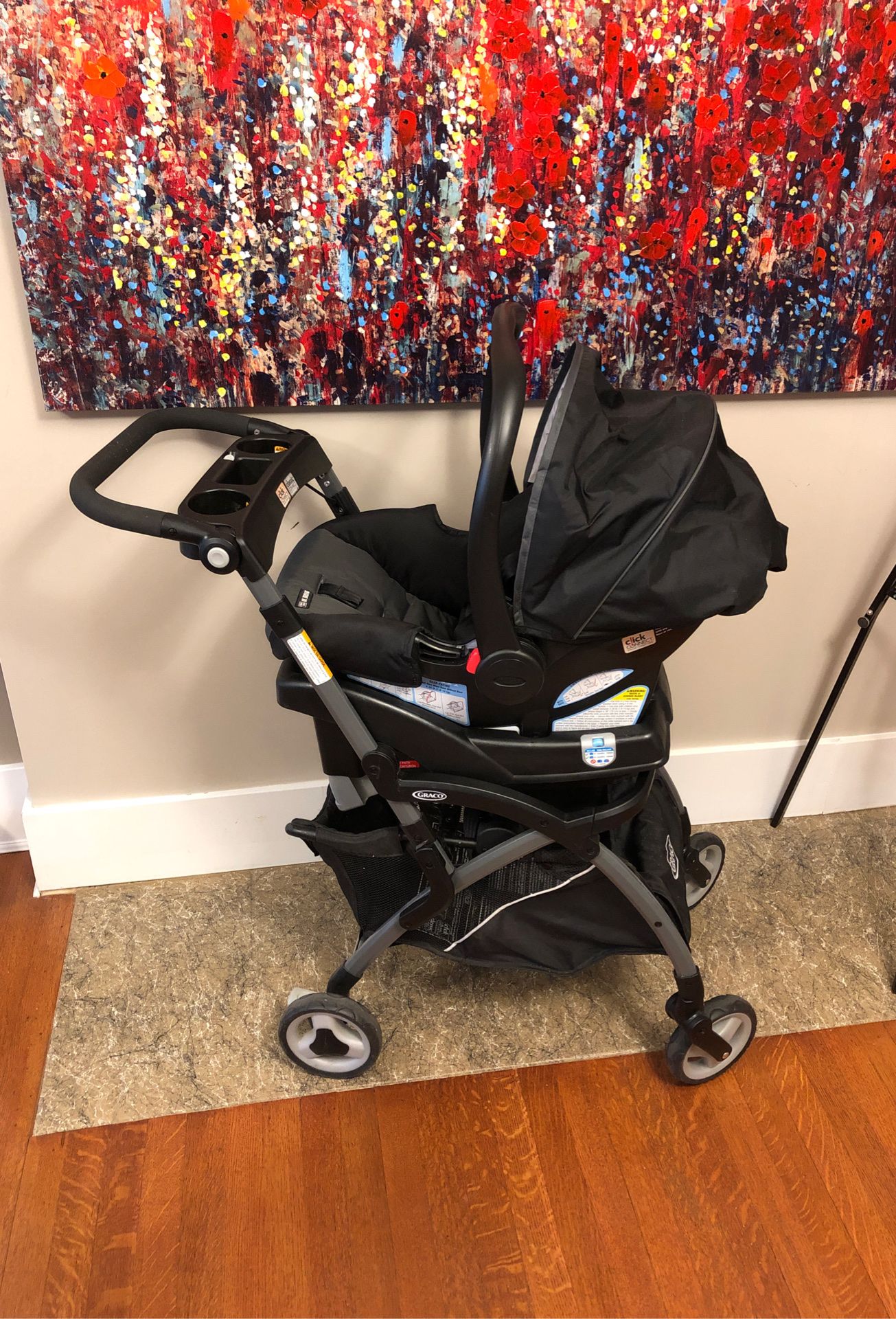 Stroller, car seat, 2 bases.