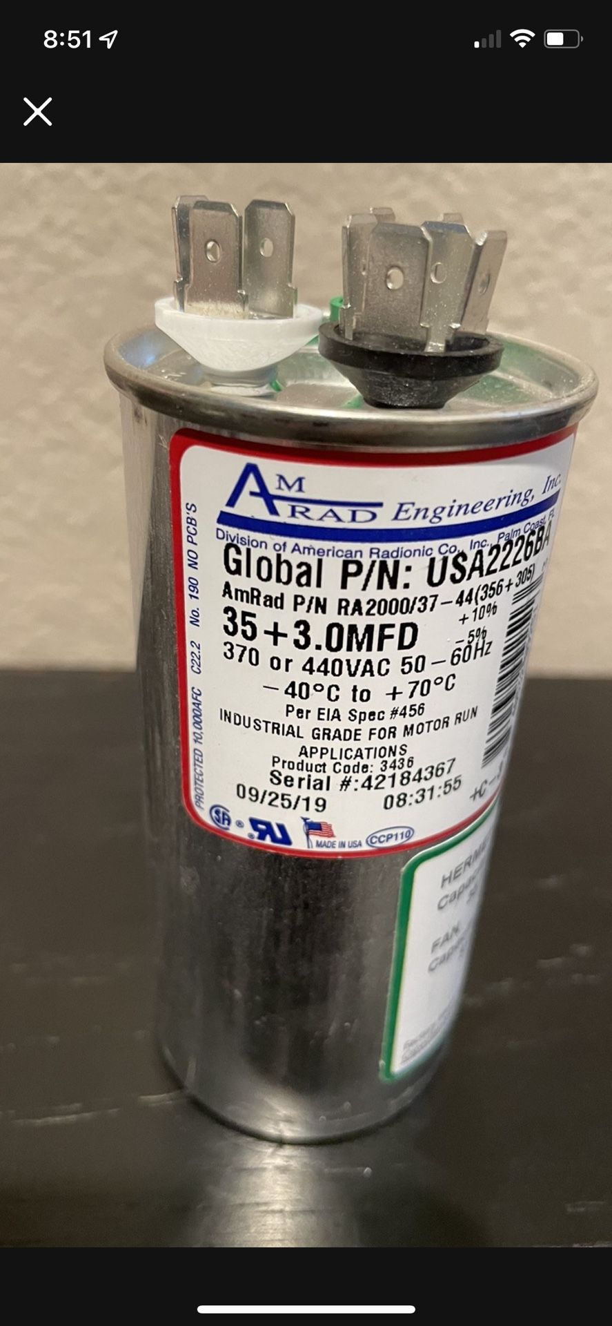 Air Conditioner Fix Repair Part Dual Run Capacitors Multiple Sizes Available 