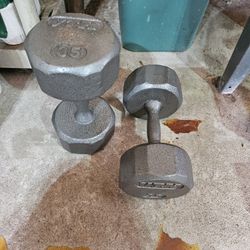 Pair 35lb VTX metal dumbbells