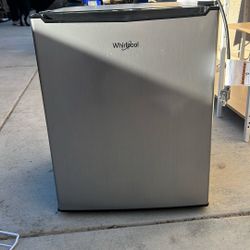 Stainless Steel Whirlpool 2.7 Cubic Ft Mini Fridge With Freezer
