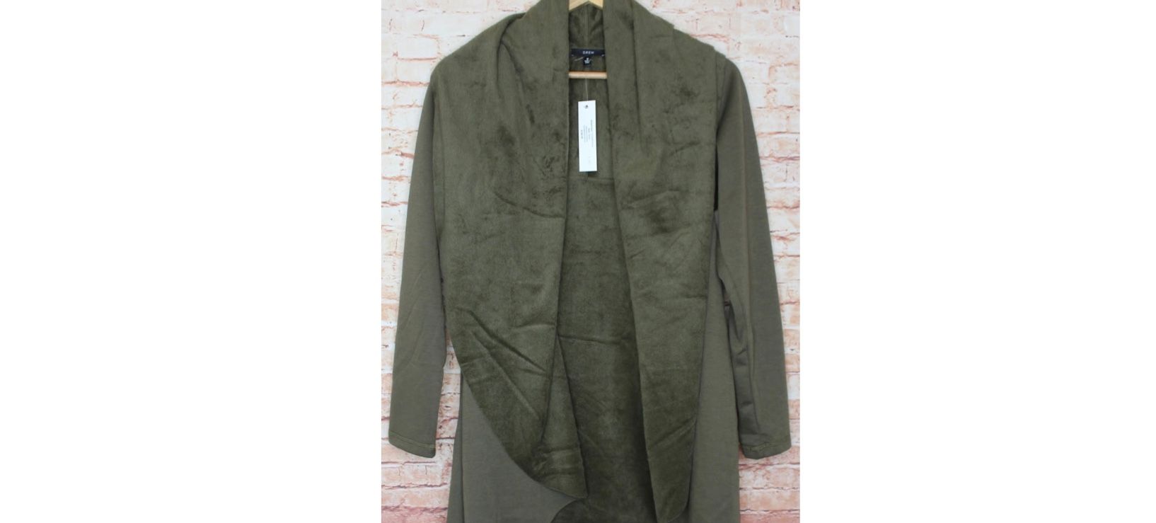 Anthropologie Drew Olive Green Open Front Blanket Cardigan Sweater