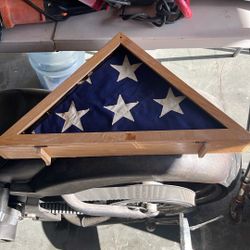 American flag from the 70s, still folded in box