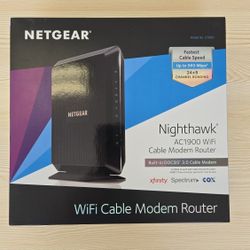 NETGEAR Nighthawk AC1900 WiFi Cable Modem Router (Model C7000)
