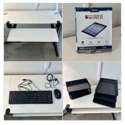 Office Supply Bundle - Keyboard Desk Tray, Keyboard & Mouse, Organizers & iPad Air Shield Screen
