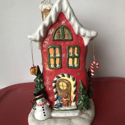 Tea Light Centerpiece Christmas House 