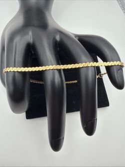14k Yellow Gold Serpentine Link Bracelet Signed MCM Estate 7.5" 2.7g Chain