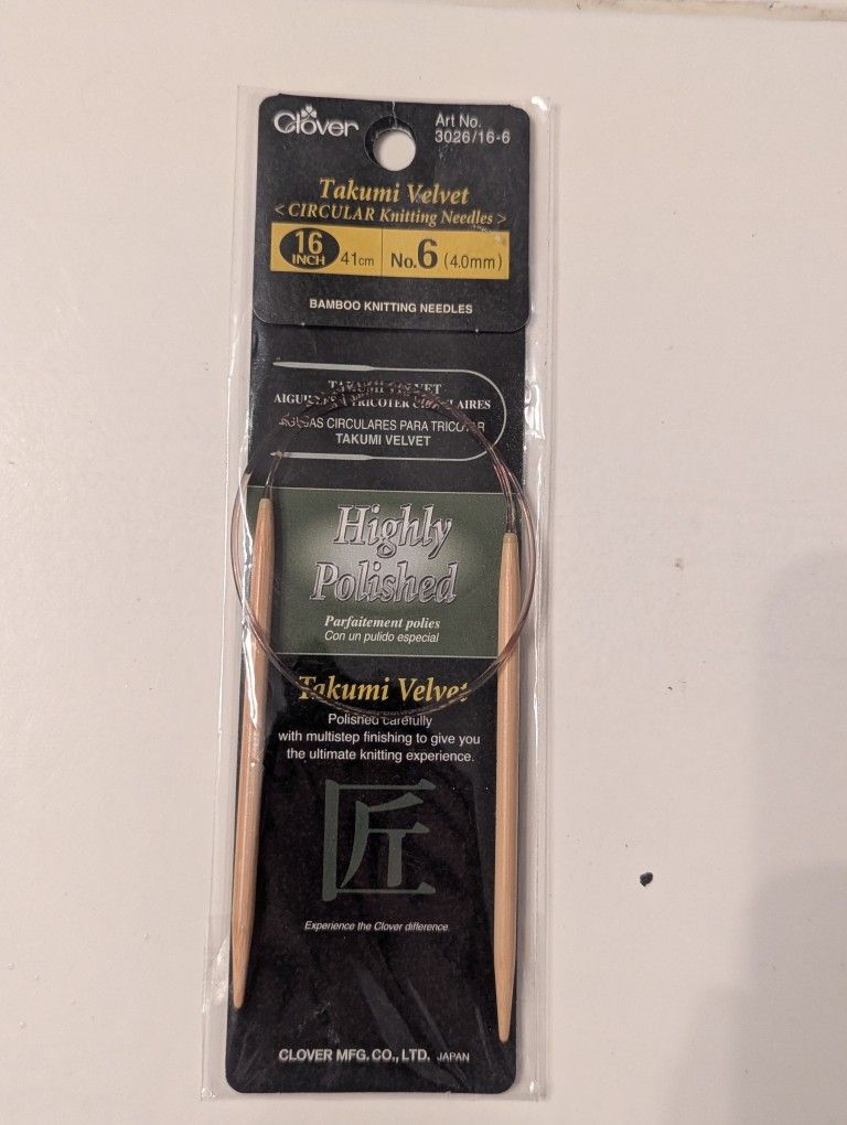 Vintage and Retired Takumi Velvet Circular Knitting Needles – No. 6 (4.0 mm), 16"  – Clover Bamboo