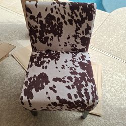 Cow print accent chair