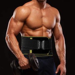 Fitness Belt - Prevent Muscle Strain During Exercise, Waist Trimmer - Relieve Back Pain, Unisex - Fits Waist 45~49 Inch - (XXL)