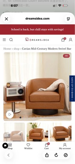 Cavian Mid-Century Modern Swivel Barrel Chair