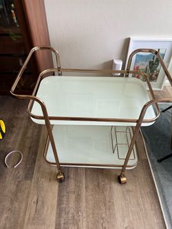 Glass bar cart