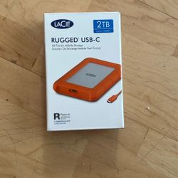LaCie - Rugged 2TB External USB-C, USB 3.1 Gen 1 Portable Hard Drive - Orange/Silver