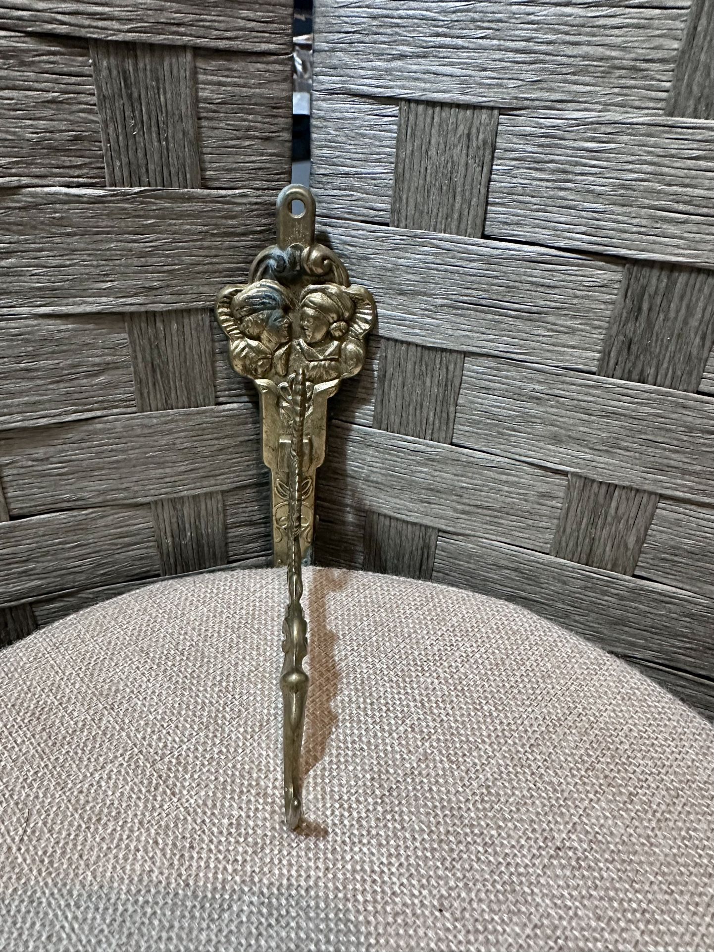 Rare Antique Brass Wall Hook