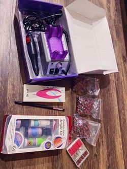 Brand New Complete Professional Nail Kit - FULL Acrylic Nail Salon Level Machine + Acrylic + Tips + Drill + Clip + Brushes Enough For the Year!