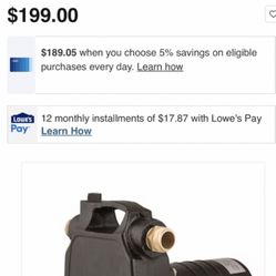 exelente bomba de transportación de agua  nueva de fierro de 1/2 caballo con garantía $70  La tengo en el centro La puedo entregar a domicilio 