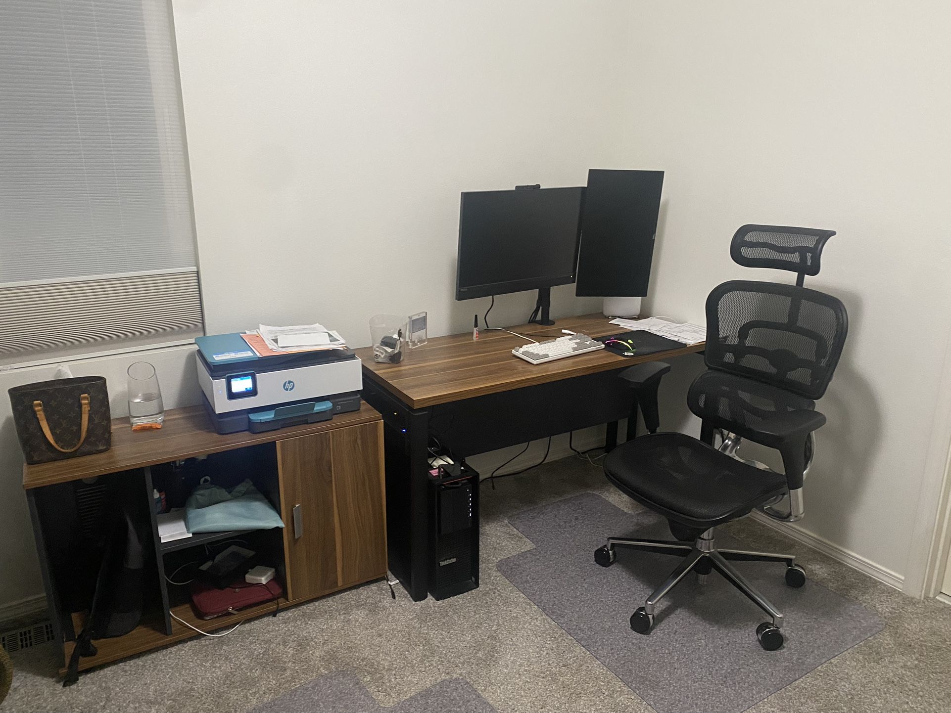 Office Desk And Printer Console
