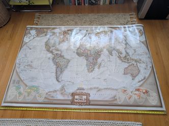 National Geographic 4' x 6' laminated world wall map