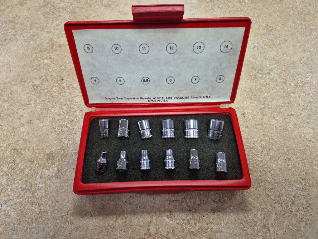 Snap On 12 Piece Shallow Socket Set 4mm - 14mm