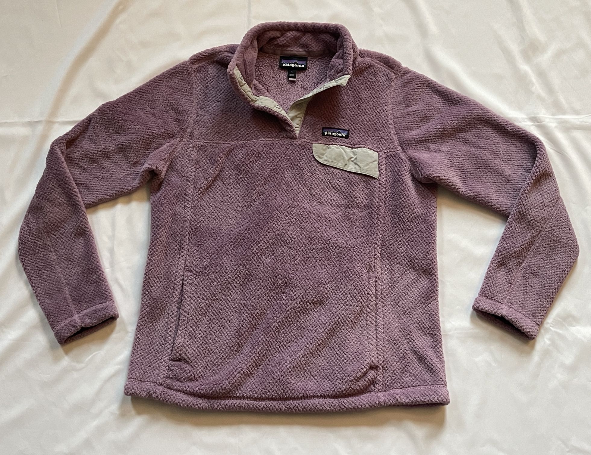 Women Patagonia Pullover Sweater 1/4 Button Front Sweatshirt Long Sleeve Flecce