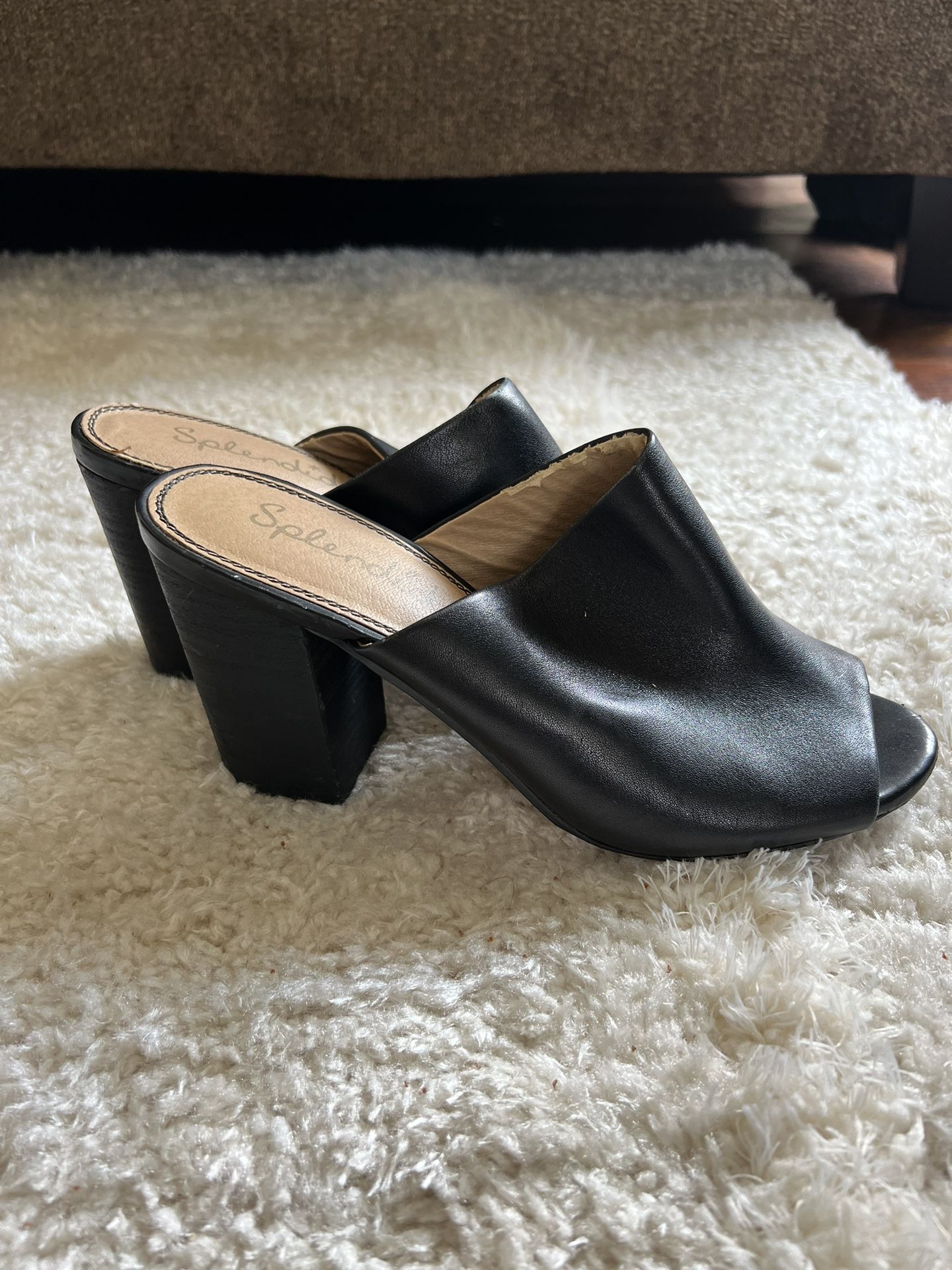 Splendid Black Leather Heels 