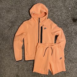 Nike Tech Fleece Set Peach Orange 