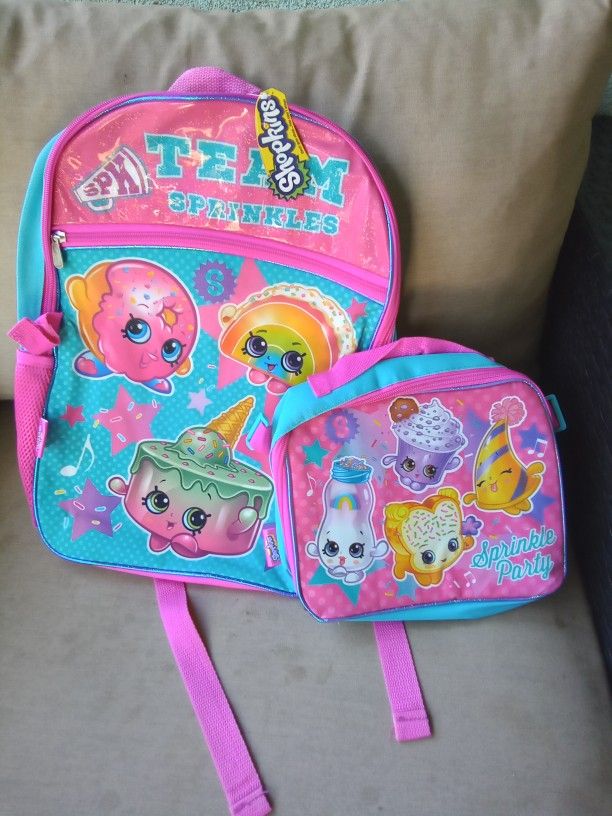 Shopkins Backpack With Lunch Pail