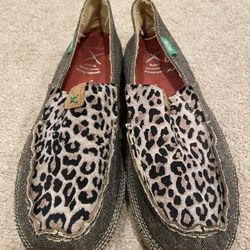 Twisted X ECO Loafer Slip On Shoes Womens Size 7.5 M Tweed Animal Print