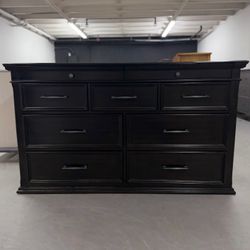 Dark Brown 9 Drawer Dresser 