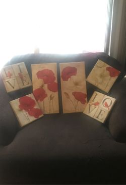 Poppy Canvas 6 Pieces Picture Set