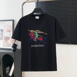 BURBERRY logo letter embroidered short-sleeved L