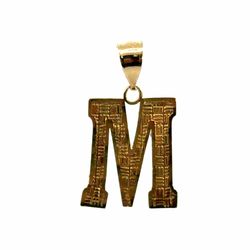 Men’s Or Women’s 14k Yellow Gold Initial M Charm Pendant for Necklace GP3134578