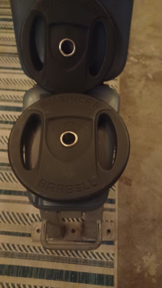 American Barbell Weight Set, 190 Pounds of Weights, Cybex Weight Bench, Dumbbells