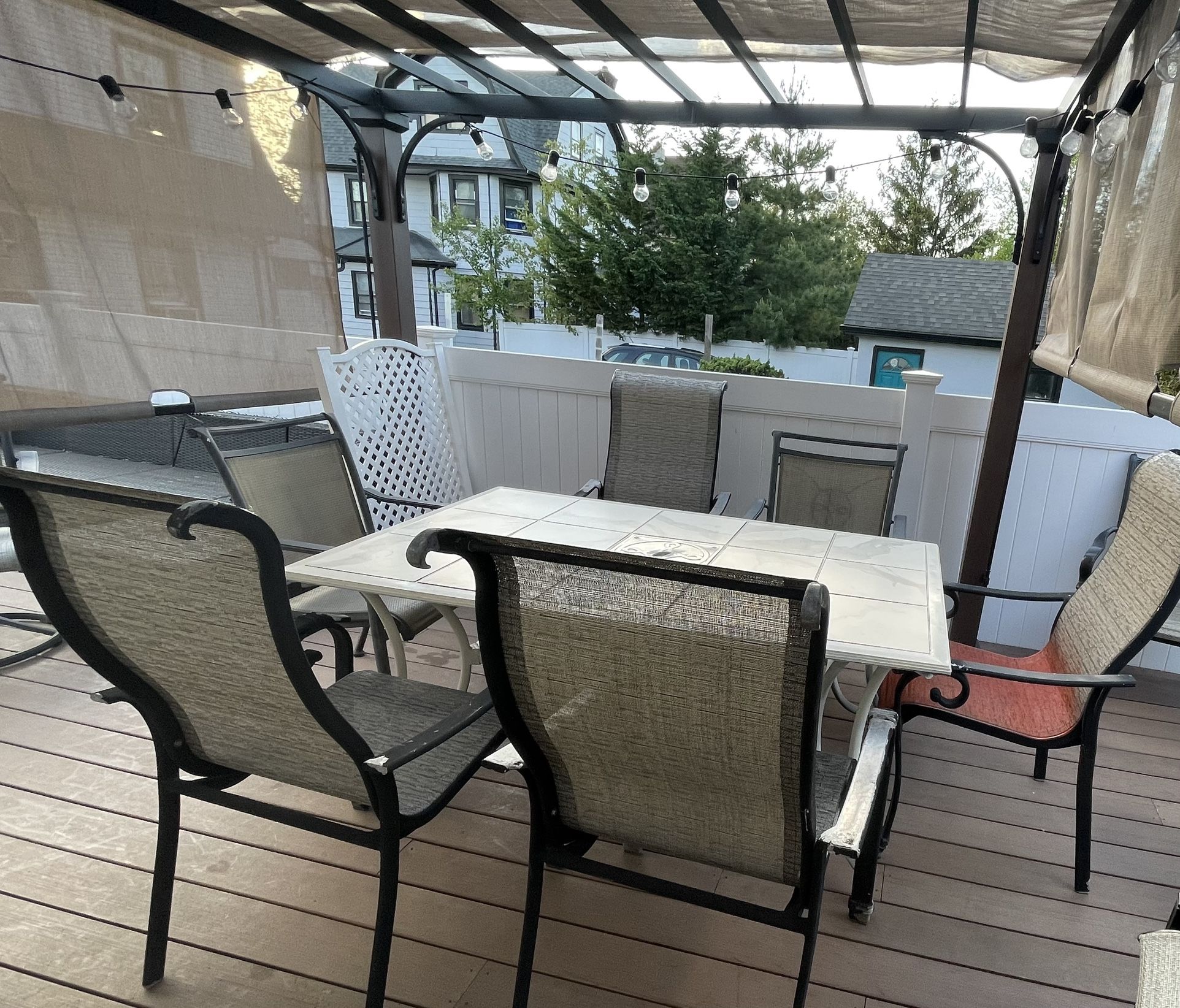 Patio Table & 6 Chairs Dining Set