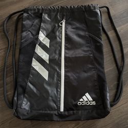 Adidas Drawstring Backpack Gym Bag Black – Zipper Pocket