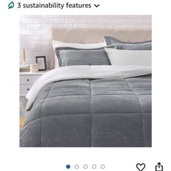Cathay Home Queen Comforter Set: Ultra Soft and Plush Reversible Micromink and Sherpa 3-Piece Bedding Set, Queen (90" x 90")