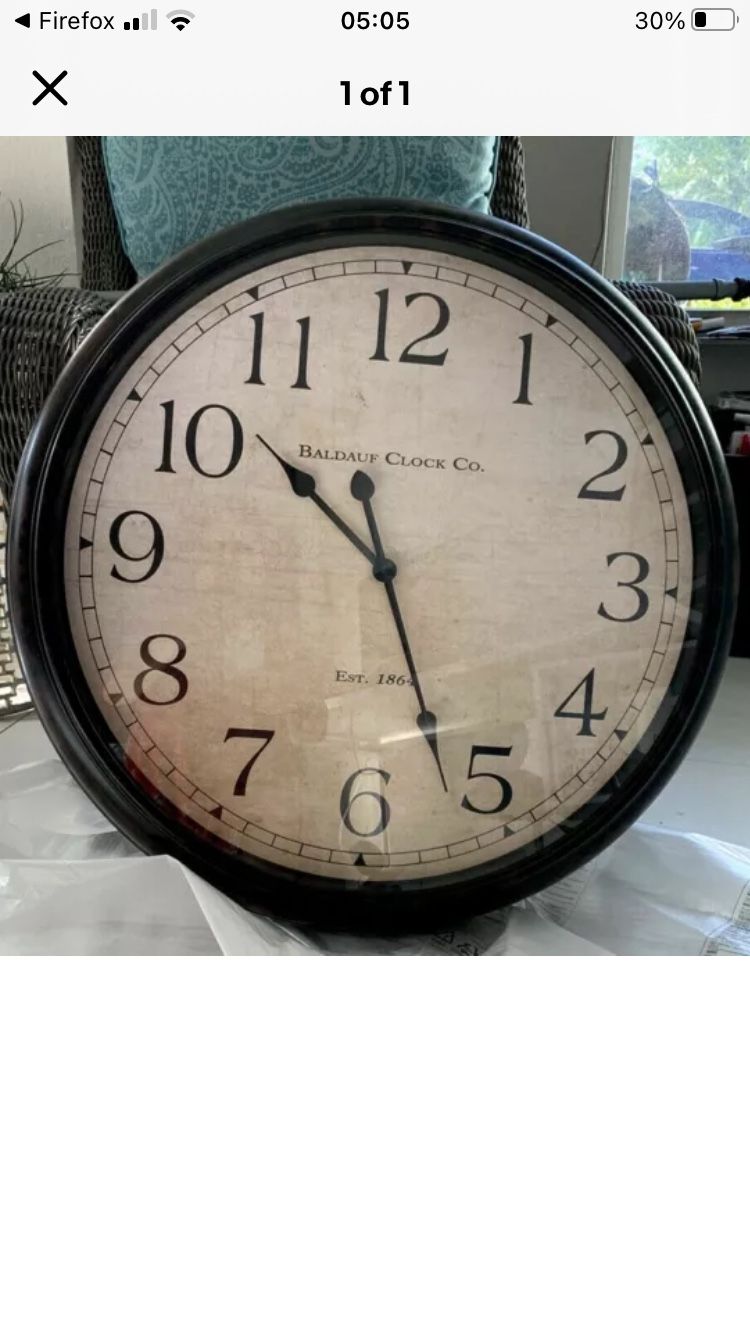30" WALL CLOCK BALDAUF CLOCK CO. Est 1864