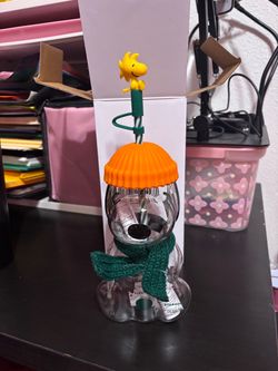 Starbucks Peanuts Woodstock Glass Cup