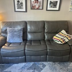 Leather Reclining Couch 