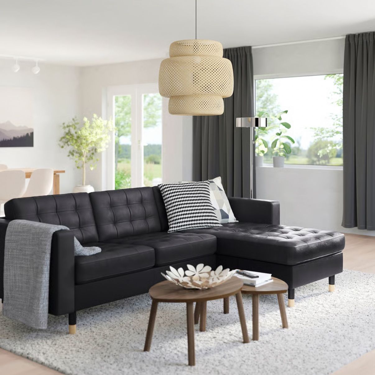 Black Leather Ikea Sofa