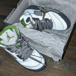 Kids Air Jordan 5 Retro Green Bean Shoes
