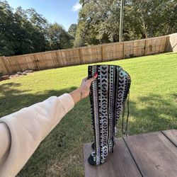 Worn Once Sequin Thigh High Heels Sz9