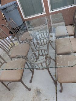 Glass Table And 6 Chairs