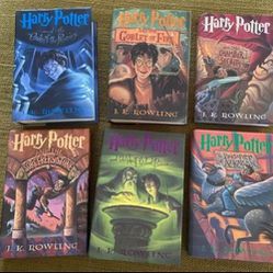 6 Volumes of 1st Edition Harry Potter Books