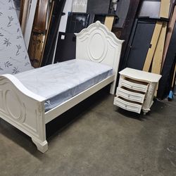 Twin Bed Mattress And Night Stand 